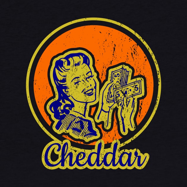 Cute and Funny Cheddar Vintage Design by focodesigns